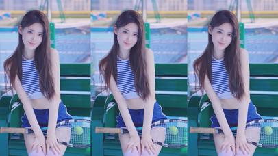 老婆又来打网球咯