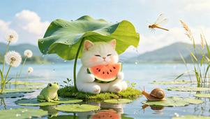 奶猫夏日避暑