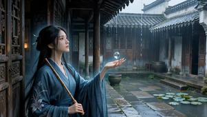 檐下听雨