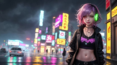 2K高清赛博朋克美女