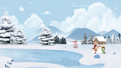 冬日雪花飘，屋下童趣绕