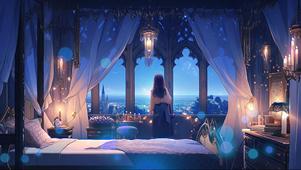 旅行的窗外夜景