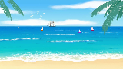 行驶在蓝色大海上的小帆船