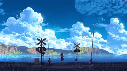 仰望天空的女孩