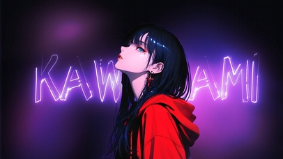 4K 红蓝律动 赛博女郎 富江