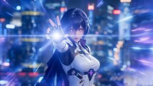 都市夜景中的异能少女