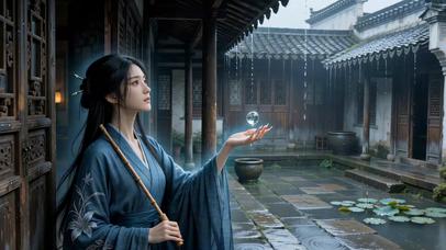檐下听雨