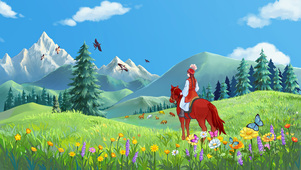 草原上的牧马少女