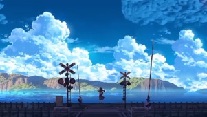 仰望天空的女孩
