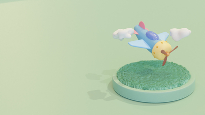 草坪上的小飞机