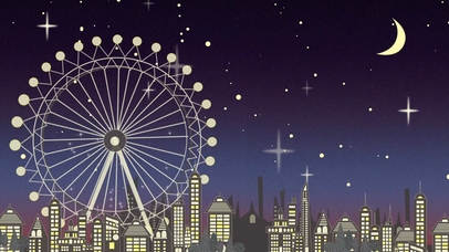 摩天轮璀璨，夜景美如画