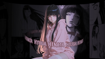 环绕文字粉色系魅惑雏田