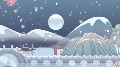 冬雪覆，划船赏湖色