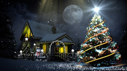 圣诞氛围浓，粒子绕树舞