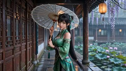 荷塘雨韵