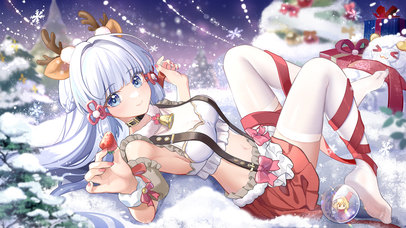 【白丝版】绫华的圣诞麋鹿装扮~