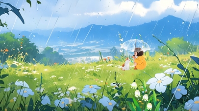 山川雨蒙蒙，女孩猫韵悠