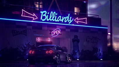 雨夜GTR战神跑车