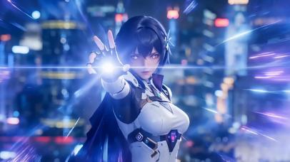 都市夜景中的异能少女