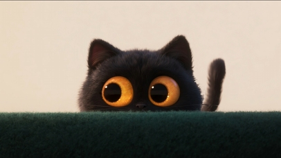 警惕！窥视一切的好奇小黑喵喵~