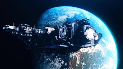 4K 飞船冲出屏幕