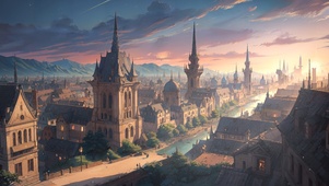 千塔法师城-居住区的黄昏