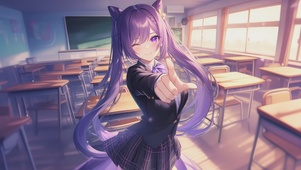 教室里可爱女孩