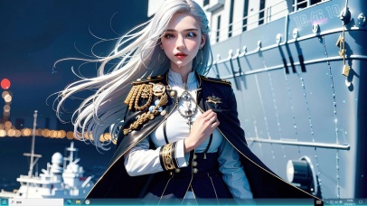 4k战舰美少女军官白发飘飘