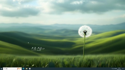 青草地上的蒲公英