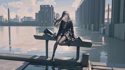 JK性感黑丝美女