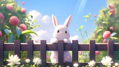 阳光治愈小萌兔