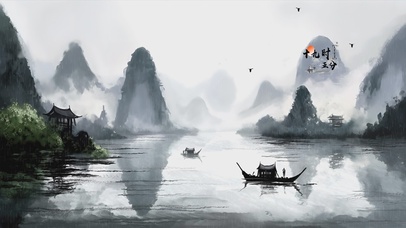 水墨山水清新壁纸