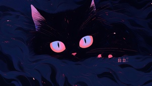 一只很黑的猫