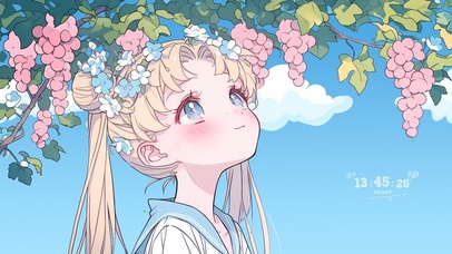 葡萄架下的美少女