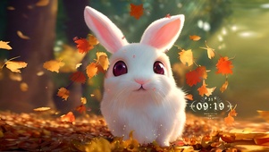 4k秋天小白兔