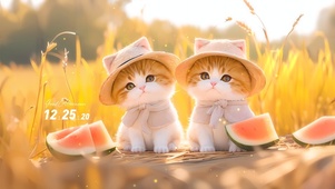 麦田可爱猫咪