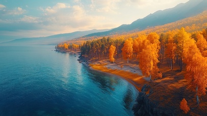 秋季贝加尔湖畔