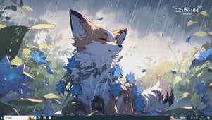 雨中小狐狸