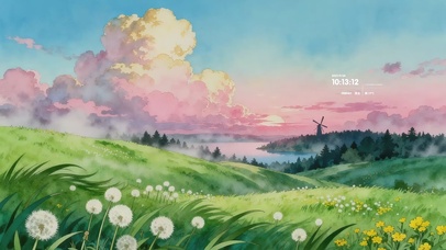 唯美的草原蒲公英