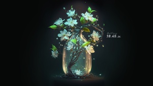 玻璃瓶中盛开的花