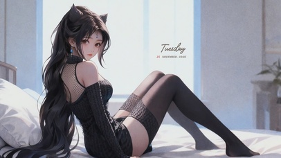 纯欲猫耳黑丝长腿美女