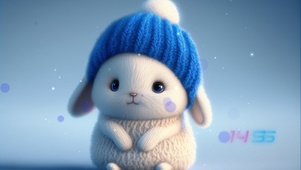 可爱冬季帽子兔兔