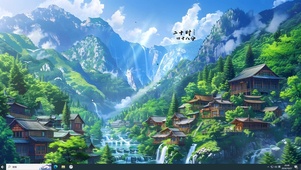 护眼青山 鸟鸣瀑布