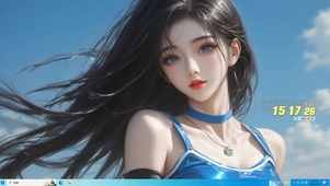 蓝天下的美少女
