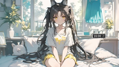 治愈可爱卧室少女