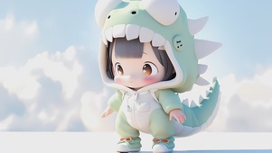 4K,3D可爱恐龙女孩（禁转）