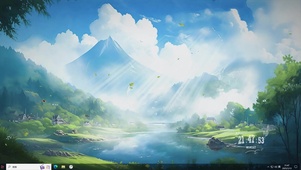 护眼绿色动漫场景-桌面主题