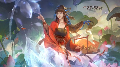 4k 唯美古风荷花池女神