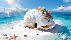 海岸贝壳小屋