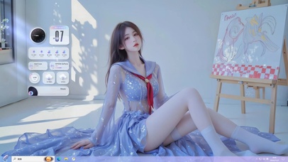 清纯蓝色系美女